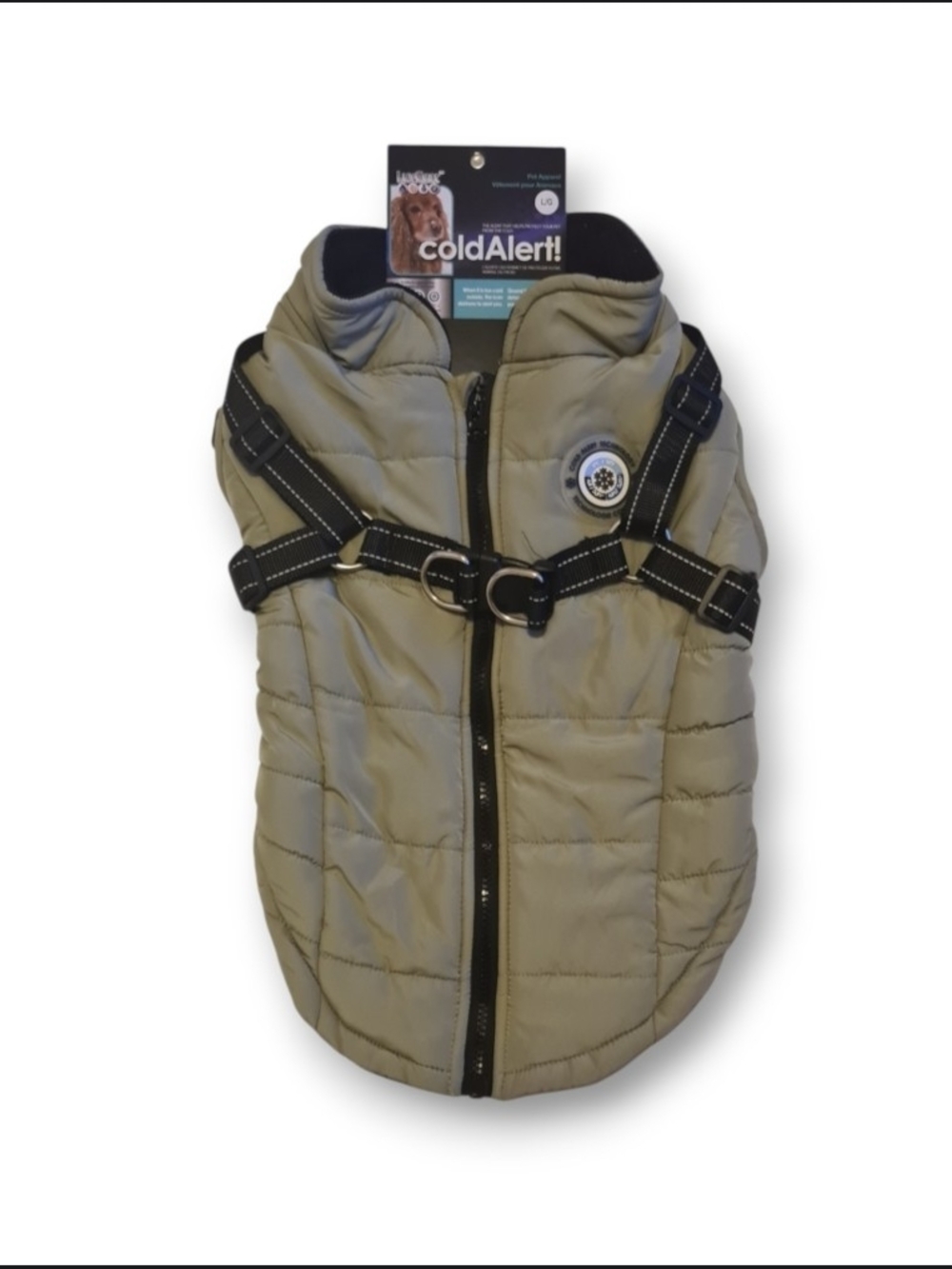 Size LARGE New LuvGear Cold Alert Winter Dog Puffer Coat Jacket,